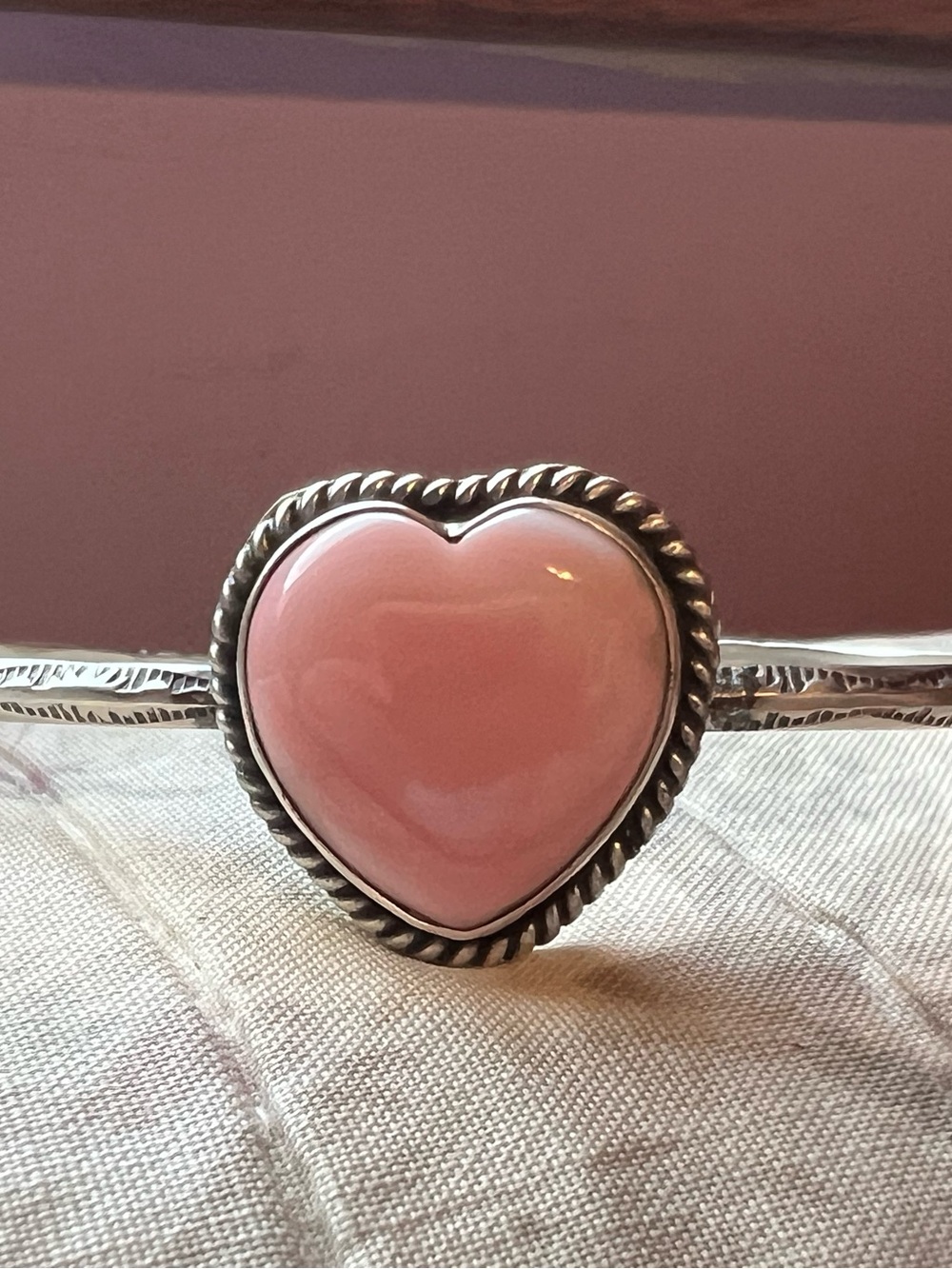 Native pink conch cuff